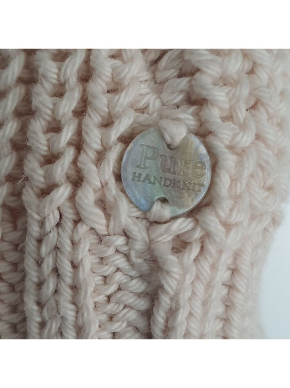Pure Handknit Katherine Sweater Poncho Womens S/M Cream SS Oversized - Picture 8 of 14